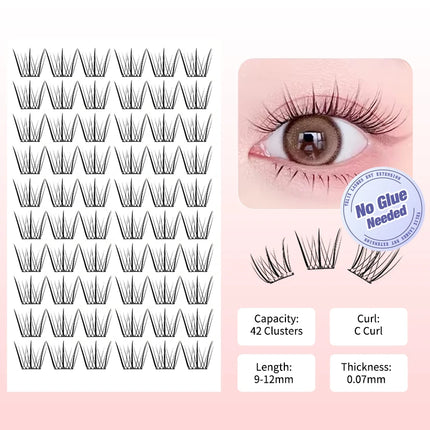 Natural Look Self Adhesive Eyelashes Clusters No Glue Needed Individual Lashes Reusable Soft Lash Extensions For Beginners Easy