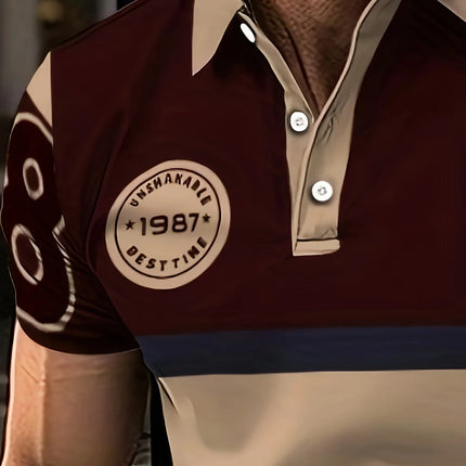 The new men's short-sleeved POLO shirt for summer 2025 is casual, fashionable, and soft, with 3D letter pattern printing.