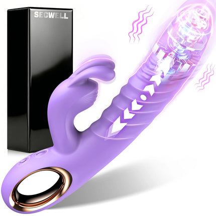 3 IN 1 Powerful Thrusting Rabbit Vibrator Female Clitoris Stimulator G Spot Dildo Massager  Adults Sex Toys for Women