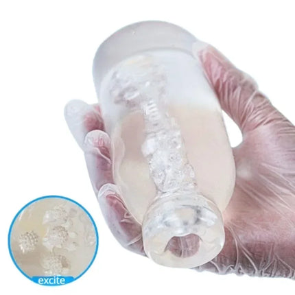 Male Endurance Training Mini Masturbator, 3 Size Soft Silicone Transparent Cup, Portable Penis Massager Adult Toy for Men