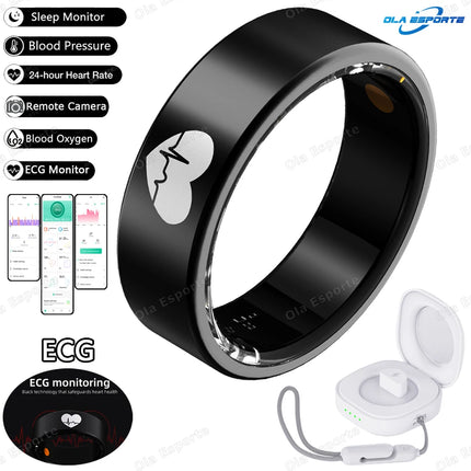2026 New Smart Ring ECG Detection Blood Pressure,Heart Rate Ring,Body Temperature Monitor Waterproof GPS Tracking Men Women Ring
