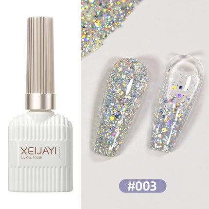 6pcs Shell Fragments Translucency Reflective Gel Nail Polish Reflective Glitter Semi Permanent Soak Off UV Gel Nail Art Varnish