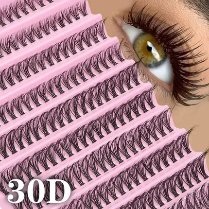 3D Mink Effect Segmented False Eyelashes Mixed Length 8-16mm Fake Eyelash Set Soft Fluffy Reusable Invisible Eyelashes Women