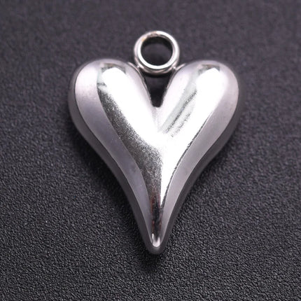 Elegant Love Breloques Stainless Steel Pendants For Jewelry Making Bulk Heart Charm Pendant 5pcs/Lot Materials To Make Bracelets