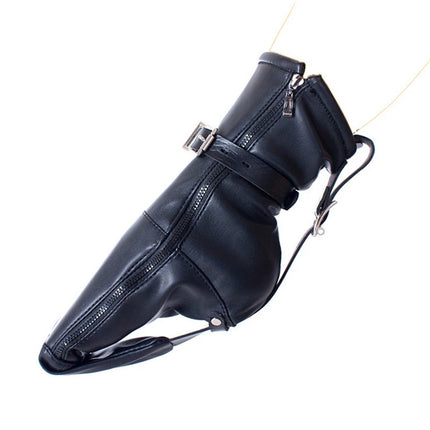 Women Soft Black Faux Leather Sex Accessories Bondage Booties Adult Foot Restraint Boots Fetish Costume