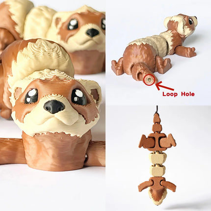 1/2 Piece - 3D Printed Articulated Ferret Figurine, Valentine's Day Gift, Indoor and Outdoor Tabletop Decoration, Wedding, Birthday, Christmas, New Year Gift, Party Favor Filler