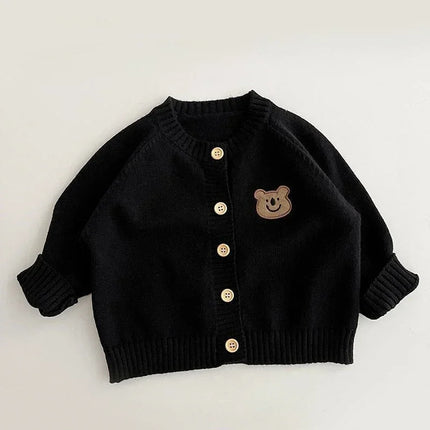 2025 Autumn New Cute Bear Knitted Baby Clothes for 1-7Y Korean Kids Cardigan Sweaters Baby Girls Boys Warm Outerwear Jacket