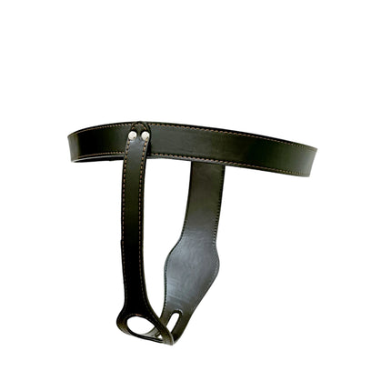 Leather T-Shaped Female Chastity Belt Masturbator Strap on Pants Adjustable Underwear Chastity Lock Bdsm Device Fetish Sex Toys