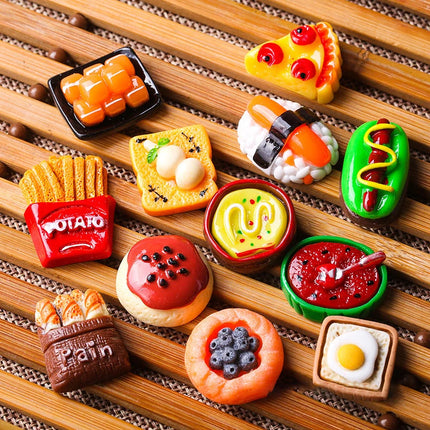 30/60Pcs Mini Food Toys Mixed Style Resin Food Dolls Kitchen Pretend Play Mini Food Dolls Diy Accessories For Adults And Teens