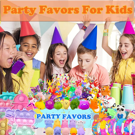 117 Pcs Party Favors Toy Assortment Pop Fidget Toy Pinata Filler Bulk Toys for Kids Birthday Party Present Souvenir Toys Gift
