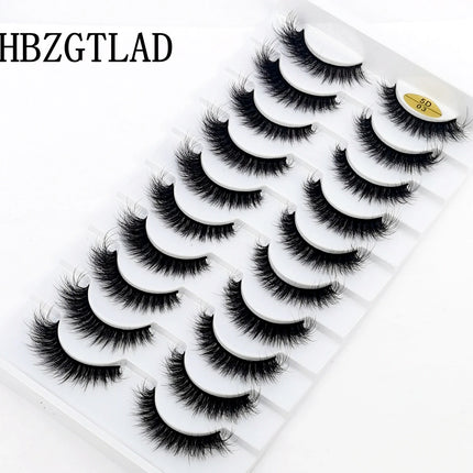 10 Pairs Mink Fake Eyelashes Faux 3D Natural Long False Eyelashes 3d Mink Lashes Soft Fluffy Lashes Extension Makeup Kit Cilios