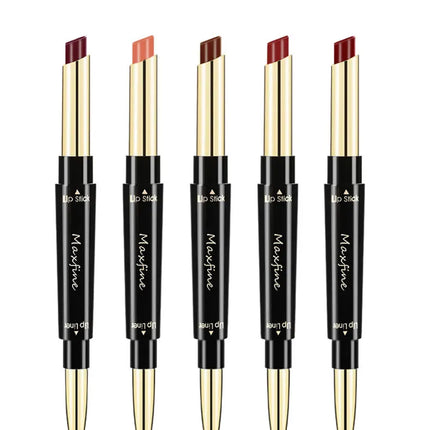 2 In 1 Lipstick lipliner Matte Highly Pigmented Waterproof Long Lasting Non stick Cup Lip Makeup