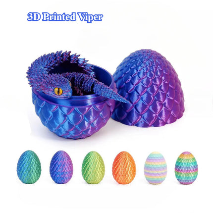 3D Printed Viper Dragon Egg Set Realistic Viper Models Fully Moveable Joints Birthday Gifts Realistic Animal Decoration Desktop