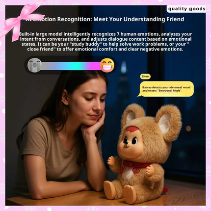 Bao-Aoai Intelligent Doll Educational Companion AI Chat Toy with Soothing Emotional Dialogue Holiday Christmas Gift for Kids