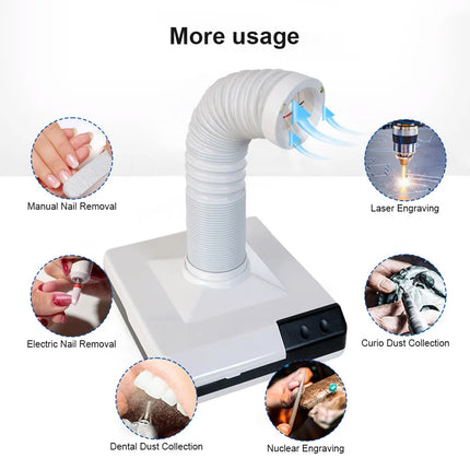 60W Dental lab Vacuum Cleaner Dust Collector Extractor aspirator Retractable LED Suction Machine for Table Polishing Equipment