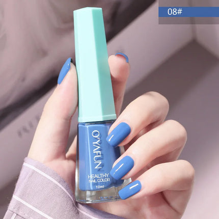 10Ml Solid Color Nail Polish Free Baking Long Lasting Waterproof Quick-Drying Non-Toxic Tasteless 40 Colors Sequins Nail Polish