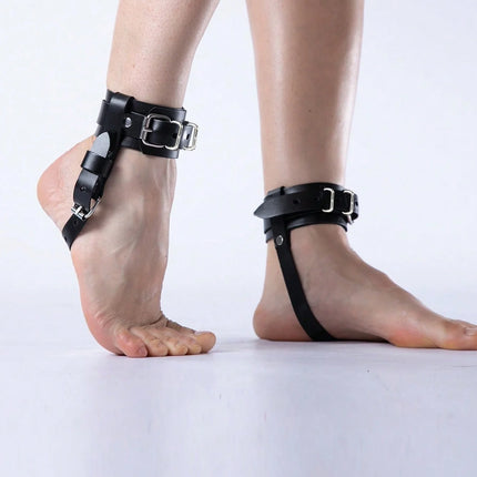 2PCS PU Leather Erotica Ankle Cuffs Adjustable Bondage Sex Ankle Cuffs Anklets Women Boot harness Exotic Accessories