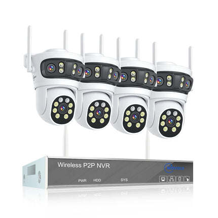 Movols 6MP Three Lens PTZ H.265 Wireless CCTV System Two Way Audio Waterproof IP Security Camera 10CH NVR Surveillance System