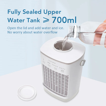 Desktop Air Conditioner Fan Portable Air Cooler Fan With LED Night Light Humidifier Mini Water & Ice Cooling Fan For Home Office