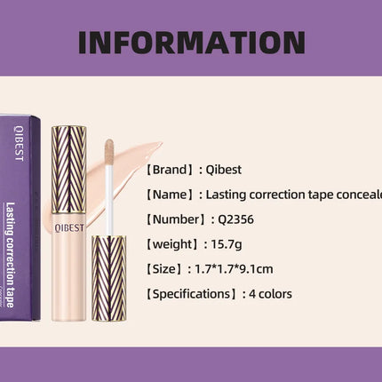 QIBEST Concealer Waterproof and Sweat Resistant Long Lasting Concealer Blush Cover Stains Acne Marks and Fade Dark Circles