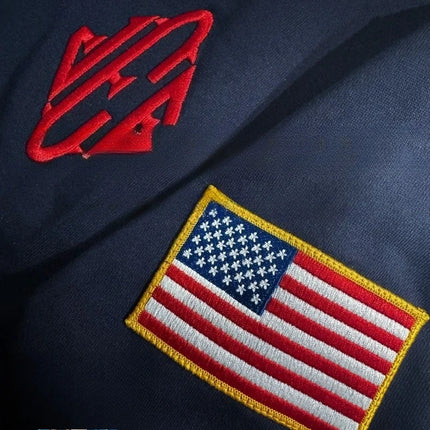 Y2K trendy quarterzip jacket celebrity jee Embroidery white men casual shirts American vintage loose streetwear Oversized coat