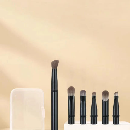 6-Pack Portable Makeup Brush Replacement Brush Head Nose Shadow Brush Travel Set