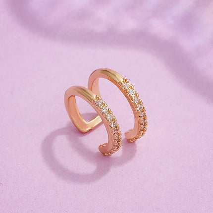 New Silver Color Zircon Ear Cuff Ear Clip for Women No Pierced Cross Geometric Earcuff Wrap Rhinestone Earcuff Clips Jewelry