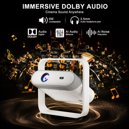 Salange P40 Portable Projector 4K HD Native 1080P 500 ANSI Support Dolby Audio for Cinema Outdoor 2026 New LCD Proyector