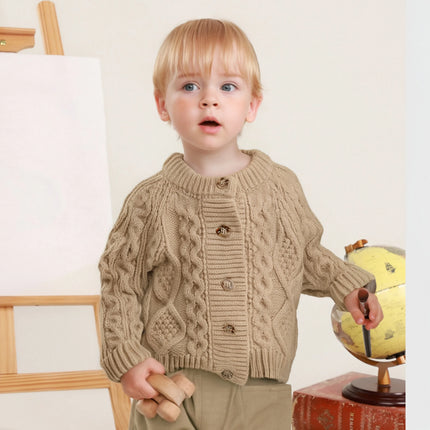 Autumn Sweater Children's Clothes Sweater Knit Cardigan for Girls Boys Long Sleeve Keep Warm Thickened Jacket Outfit Coat