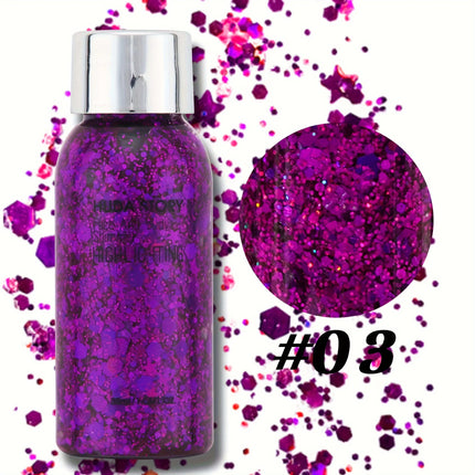 Glitter Sequins Gel Eyeshadow Cream Face Crystal Sequins Gel Shimmer High Gloss Eye Shadow Nail Hair Glitter Gel Stage Makeup