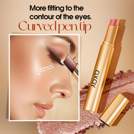 Three-Color Glitter Eyeshadow Stick Matte Long-Lasting Easy to Color Eye Makeup Stick for Effortless Look Enhancement