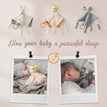 Soft Appease Towel Baby Rattle Crochet Animals Toy Soothe Reassure Sleeping Blankie Towel Lathe Hanging Educational Toddler Toys