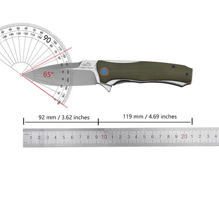 FREETIGER FT81 Folding Knife Ceramic Sandblasted D2 Blade G10/Carbon Fiber/PEI Handle Camping Hunting Survival Utility EDC Knife