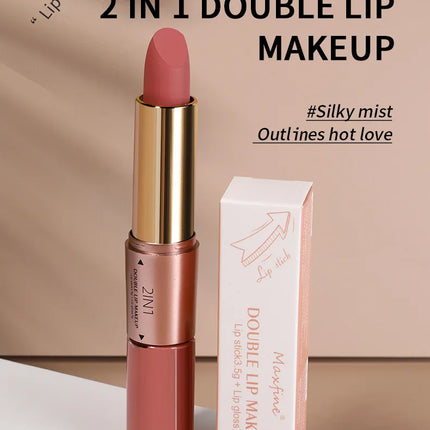 2 In 1 Matte Liquid Lipstick Long Lasting Color Moisturizing Waterproof Non Stick Cup
