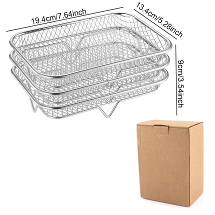 Air Fryer Universal Accessories Metal Oven Air Fryer Racks For Baking Stackable Grill Skewer Rack Fit All Airfryer 4.2Qt - 5.8Qt