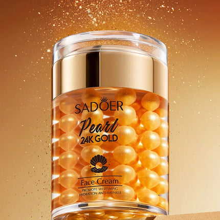 SADOER 24K Golden Pearl Collagen Face Cream Moisturizing Brightening Hydrating Firming Facial Cream Face Skin Care Products