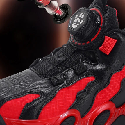 Fashion Basketball Shoes for Kids High-top PU Leather Sports Shoes Children Casual Shoes Boys Girls Comfortable Gym Trainers New
