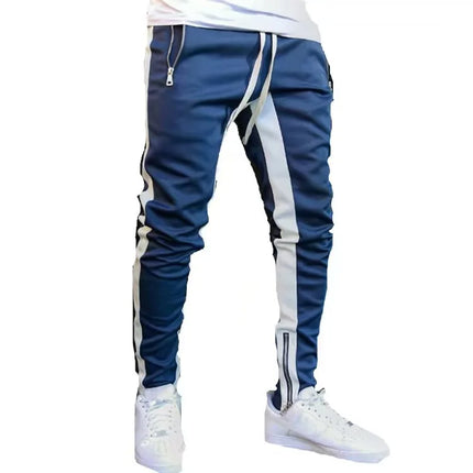 New Autumn Men's Sport Pants Casual Knitted Trousers With Zipper Pockets Solid Color Jogger pants Male pantalon chandal hombre
