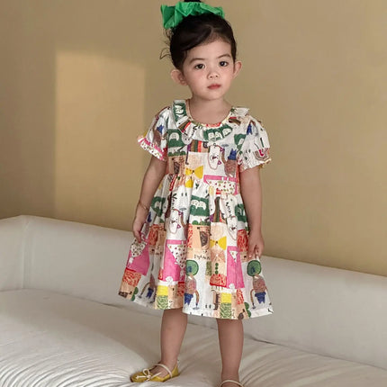 RAISE Children Summer Shirts Outfits Boys Vacation Suit 2026 Kids Girls Print Dress Brother Sister Outfits Siblings Matching Set