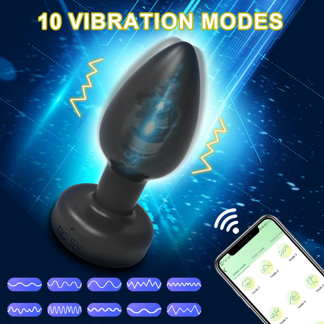 Vibrating LED Anal Plug Wireless APP Women Butt Plug Prostate Massager for Men Vibrating Adult Sex Toy Anal Vibrator for Couples