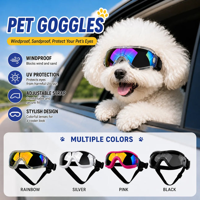 1pc UV Protective Goggles for Dogs Cat Sunglasses Cool Protection Eyewear for Small Medium Dogs Outdoor Riding Pets Accessory
