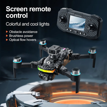 LED Stunt Drone For Night Party All Round Obstacle Avoidance Mini Drone Brushless Motor GPS Foldable One Key Take Off Landing Drone