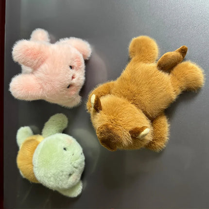 Magnetic Refrigerator Sticker Doll Cute Animal Plush Toy Sheep Fox Lobster Cat Tortoise Rabbit Fox Horse Stuffed Toy Home Decor
