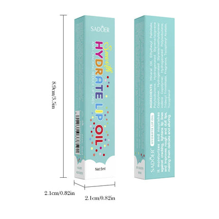 1/2/3pcs SADOER Macaron Moisturizing Lip Oil Plump Lips Cream Hydrating Lip Balm Lip Plumper for Beauty Lips Skin Care