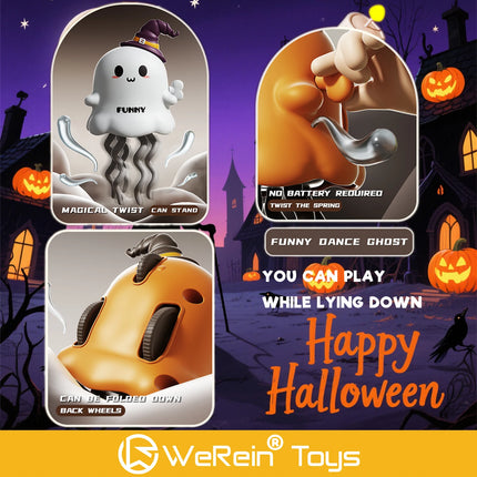 Dancing Ghost&Dancing Pumpkin Kids Clockwork Pet Toys Cartoon Interactive Baby Crawling Toys Dance Toys Halloween Christmas Gift