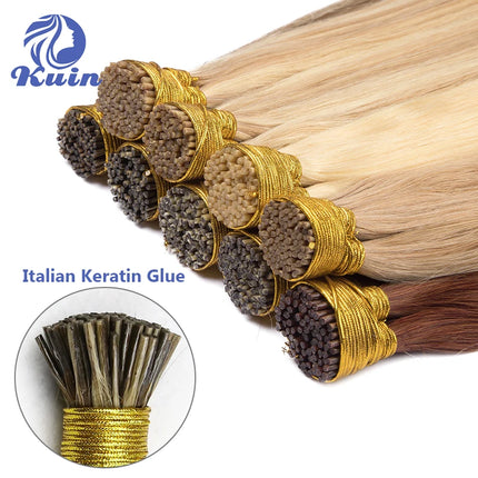 Straight I Tip Human Hair Extensions Real Human Hair Natural Fushion Hair Custom I Tip Keratin Human Hair Extensions Ombre Color