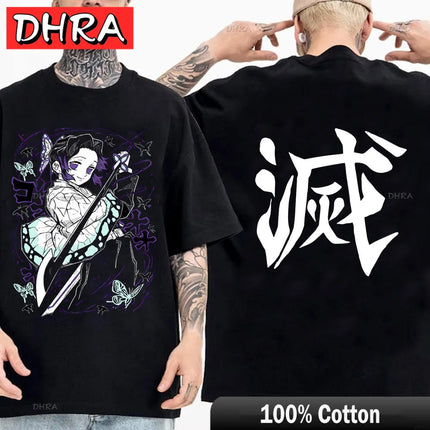 Demon Slayer T Shirt Nezuko Tshirt Women Kimetsu No Yaiba Top Tees Japanese Anime Tanjirou Kamado Tops Manga Harajuku T-shirt
