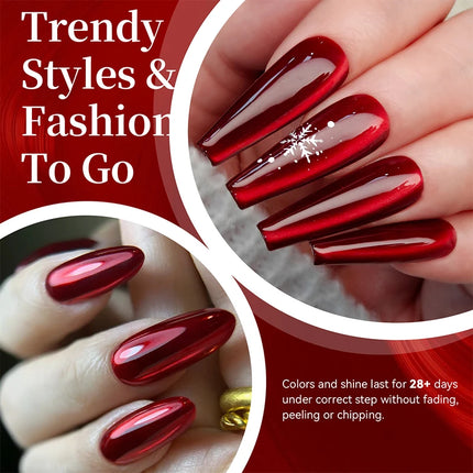 BORN PRETTY 1 Bottle Blazing Sky Cat Magnetic Gel Nail Polish Colored Metal Ruby Red Soak Off UV Crystal Varnish Nail Art 10ml