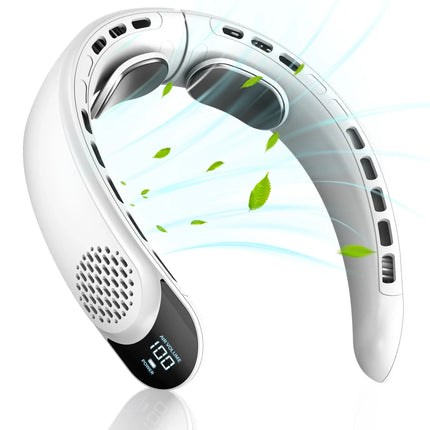 Portable Neck Fan 3-speed 4000mAh USB Charging Fast Cooling Multifunctional Digital Display Air Conditioner Outdoor Neck Fan
