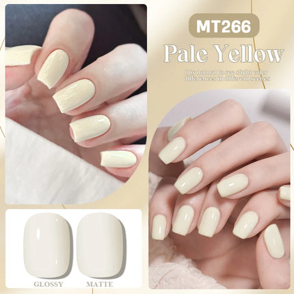 7ml Pale Yellow Gel Nail Polish HEMA TPO Free Semi Permanent Soak Off UV LED Gel Varnish Nail Art Decorations DIY Nail Supplies